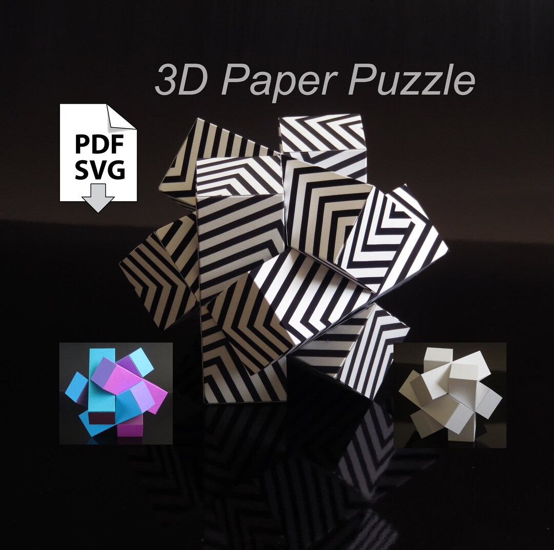 Papercraft 3D Puzzle Burr knot Classic Short Paper Pdf Design DIY ...