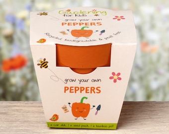 Children's Pepper Seed Growing Kit: Eco Gardening Gift