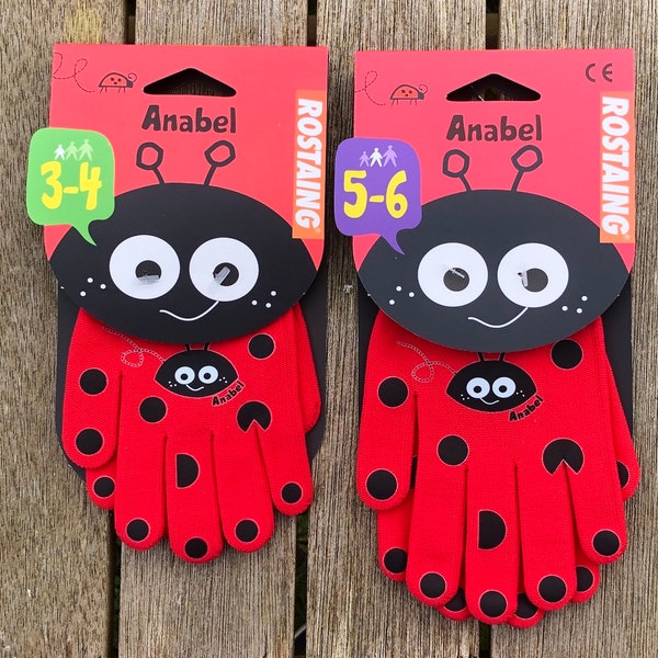 Gants de jardinage enfant coccinelle rouge. Gants de jardin pour enfants. Gants de jardin pour tout-petits. Gants de jardinage pour enfants. Gants de protection pour enfants