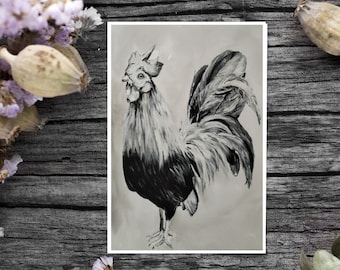 Rooster postcard A6