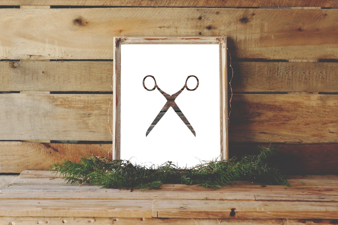 Scissors Print Wood Wall Art Hair Stylists Wall Art Wooden Etsy