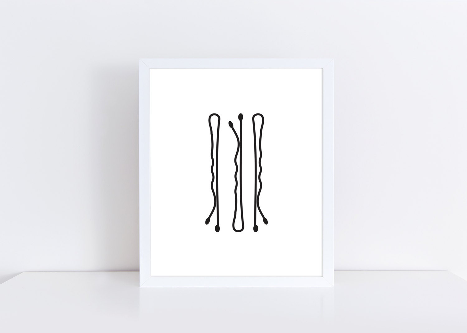 Bobbi Pins Print White and Black Print Hair Print Hair Etsy