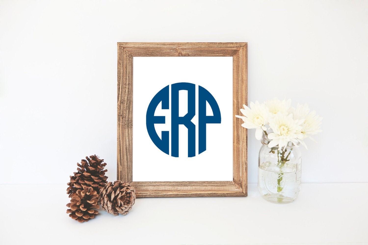Initials Print Custom Monogram Print Nursery Monogram Blue | Etsy