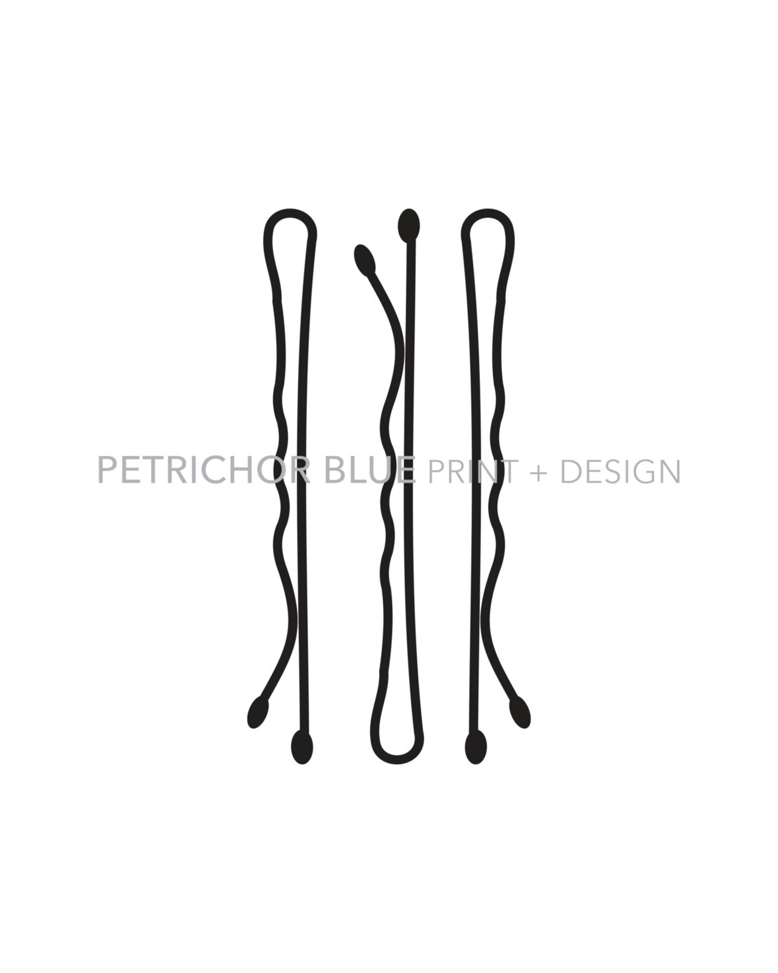 Bobbi Pins Print White and Black Print Hair Print Hair Etsy