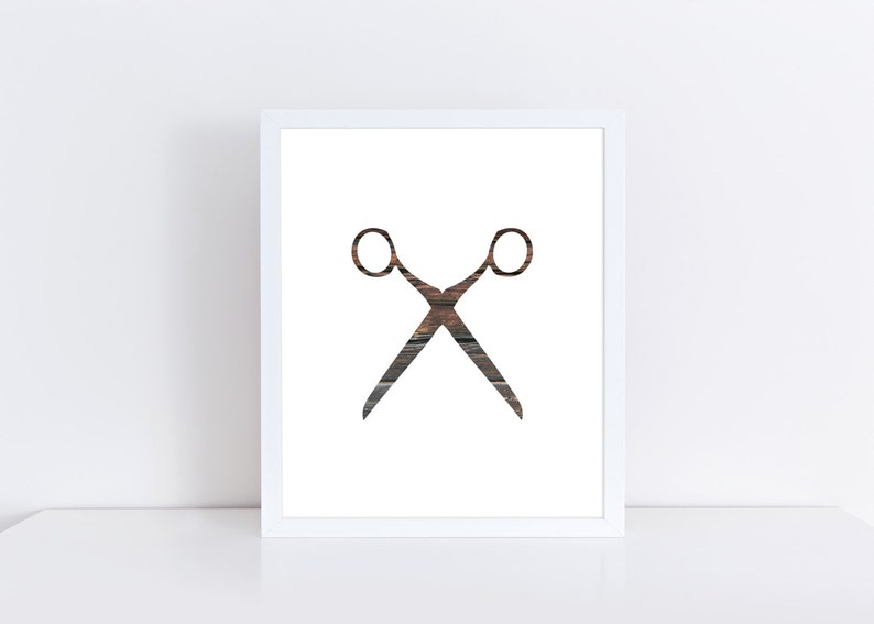 Scissors Print Wood Wall Art Hair Stylists Wall Art Wooden Etsy