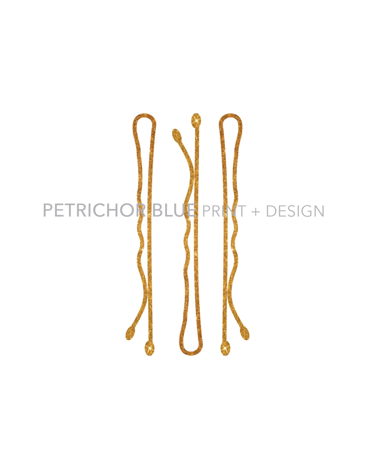 5x7 Bobbi Pins Print Gold Salon Art Salon Decor 5x7 Etsy