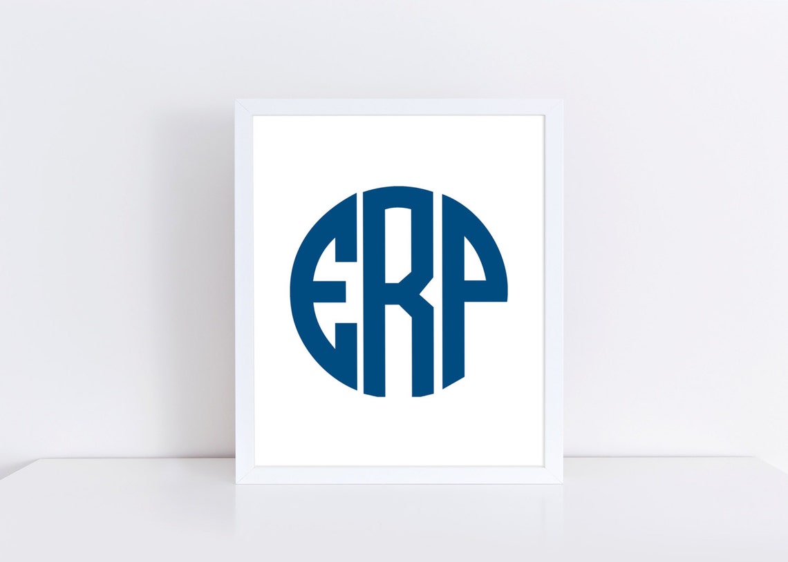 Initials Print Custom Monogram Print Nursery Monogram Blue | Etsy