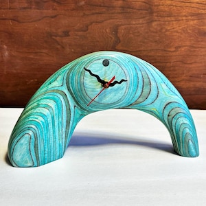 Reloj de repisa azul: decoración de estante de 30 cm