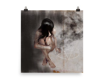 Magick Circle - Original Art Poster - Witch Art - Gothic Wall Art - Goth Art - Fairycore