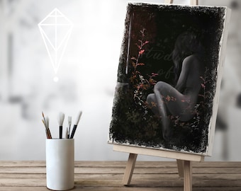 Gothic Art Print - Dark Academia Art Print - Original Art - Witchy Gothic Horror Cemetery