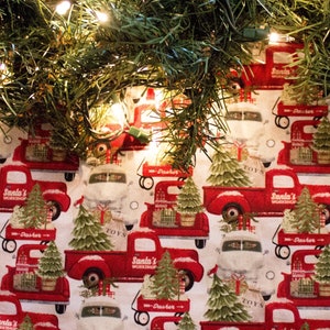 Christmas Tree Skirt-Truck-Red Truck Christmas-Tree Skirt-Rustic Christmas-Farmhouse Decor-Christmas Tree-Christmas Truck-Vintage Truck 36&quot;