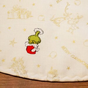 Grinch Christmas Tree Skirt-Tree Skirt-Christmas Tree Skirt-Holiday Decoration-Character Christmas-Wedding Gift-42&quot;- NOT A LICENSED PRODUCT