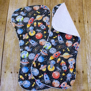 Burp Cloth-Outer Space-Solar System-Planets-Baby Burp Cloth-New Baby-New Dad Gift-New Mom-Space-Rocket Ship-Baby Astronaut-Baby Shower