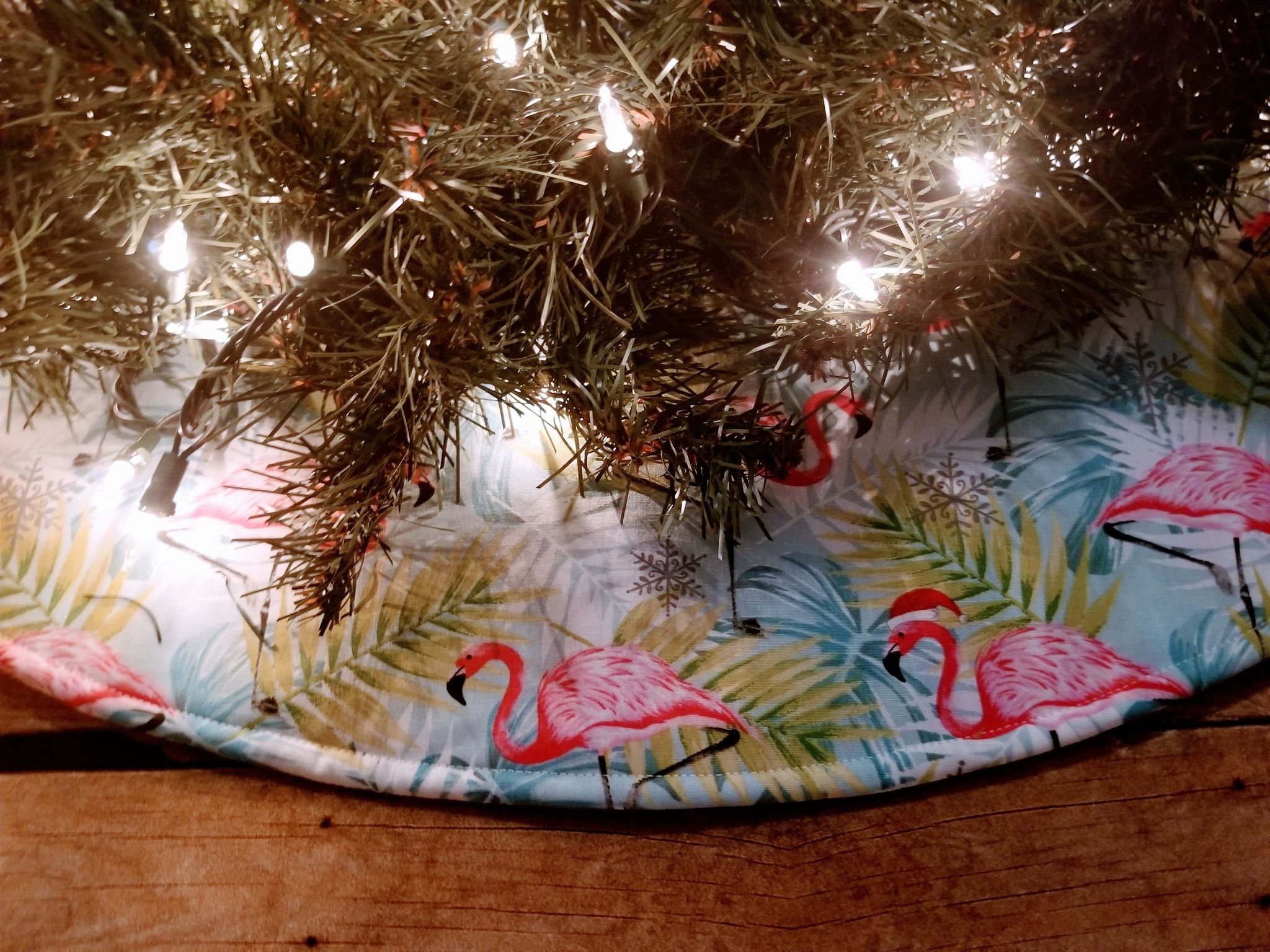 Flamingo Christmas Tree Skirt 