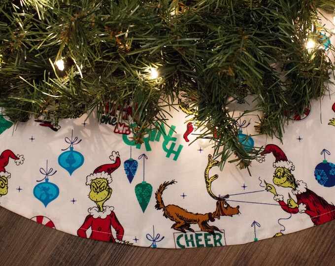 Christmas Tree Skirtgrinchholiday Decorchristmas Etsy