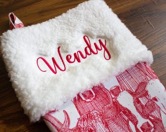 Cow Christmas Stocking-Christmas Stocking-Stocking-Cow Collector-Highland Cow-Cow Gift-Christmas Decor-Holiday Decor-Farmhouse Decor