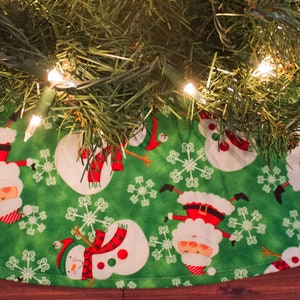 Christmas Tree Skirt-Santa Claus-Snowman-Snowmen-Holiday Decor-Santa Tree Skirt-Tree Skirt-Interior Decorator-Event Planner Prop-36&quot;