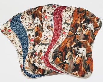 Burp Cloths-Cowgirl-Horse-Handmade Burp Cloths-Baby Shower Gift-New Baby-Shower Gift-Barrel Racer-Bronco- Rodeo-Qty of 1
