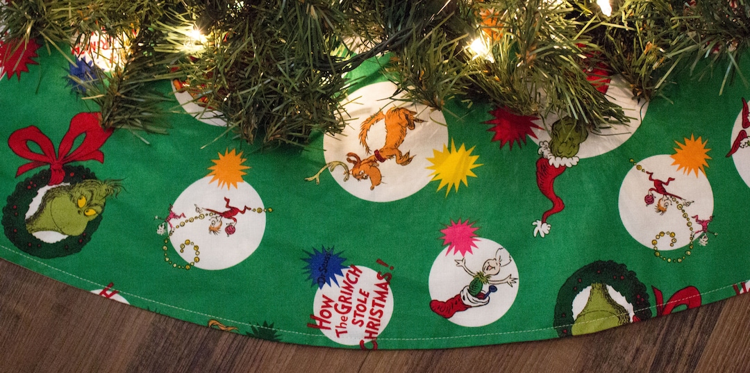 Christmas Tree Skirtgrinch Tree Skirtgrinchholiday Etsy