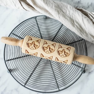 Grumpy Cat Embossing Rolling Pin: Laser Engraved Cookie Roller