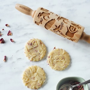 Formosan Animals Embossing Rolling Pin: Laser Engraved Cookie Roller