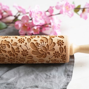 HUNGARIAN FOLK - embossing rolling pin for cookies, laser engraved, solid wood, perfect Christmas gift, Mother’s Day present