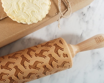 BOSTON TERRIER - embossing rolling pin for cookies, embossed biscuits, Christmas gift, Mother’s Day, laser engraved, solid wood, animals