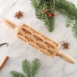 engraved rolling pin for cookies BASEBALL MIX embossed