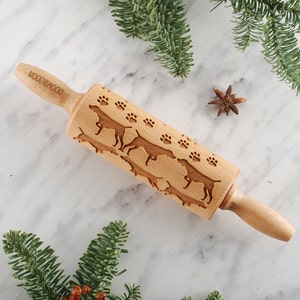 GERMAN SHORTHAIR POINTER - mini embossing rolling pin for cookies, embossed biscuits, wooden Christmas present, Mother’s Day gift,  engraved