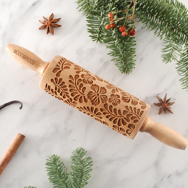 PARADISE - MINI embossed, engraved rolling pin for cookies - perfect Mother's Day idea
