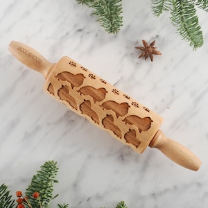 COLLIE ROUGH - MINI mattarello per goffratura per biscotti, biscotti goffrati, Natale, festa della mamma, inciso al laser, legno massello, amante degli animali