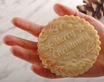 MERRY CHRISTMAS MIX - embossed, engraved rolling pin for cookies - perfect gift idea