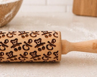 Rodillo de repujado para bebés: Sello para galletas con forma de osito de peluche, inspirado en la naturaleza.