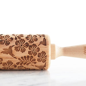 HUMMINGBIRDS - embossing rolling pin for cookies, laser engraved, solid wood, perfect Christmas gift, Mother’s Day present, bird watch