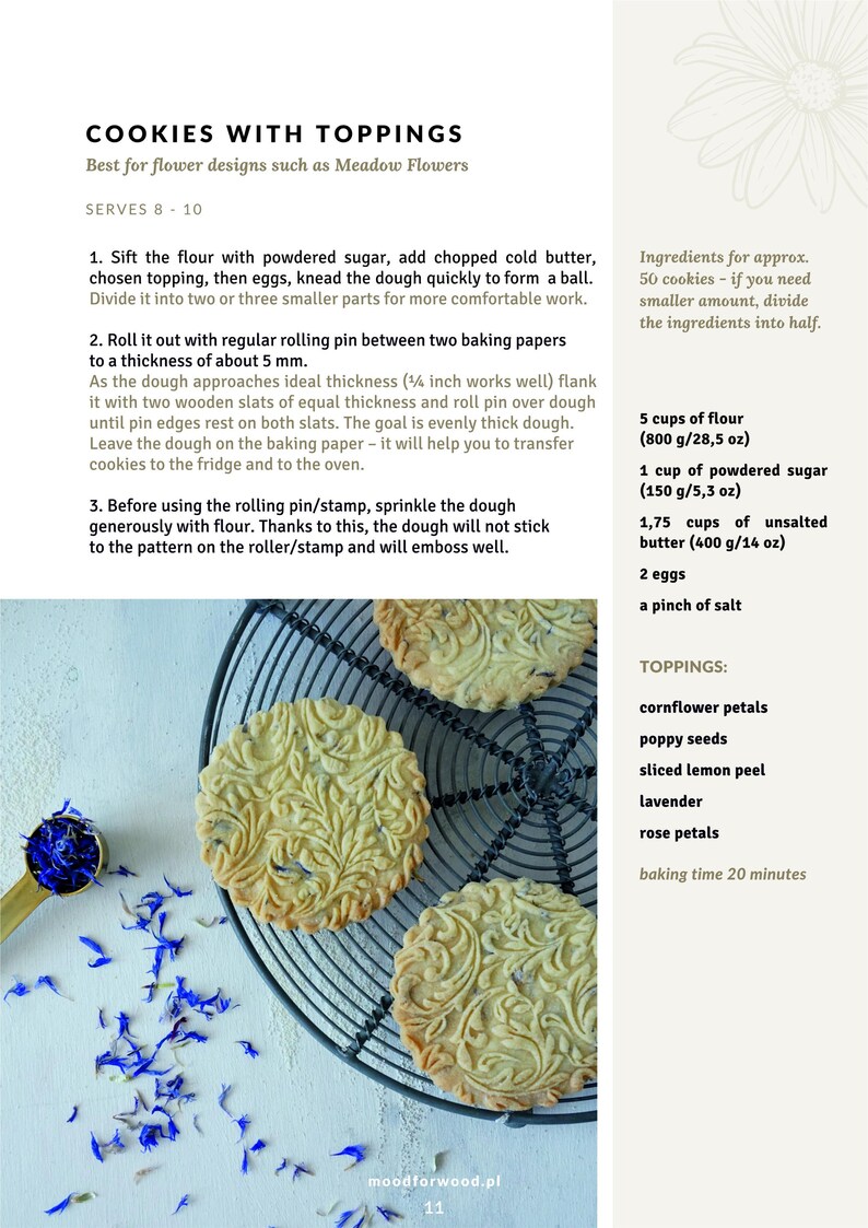 Rodillo de cocina con grabado floral: Rodillo para galletas folclórico, regalo para la familia polaca. imagen 19