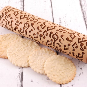 MUSIC embossed, engraved rolling pin for cookies image 4