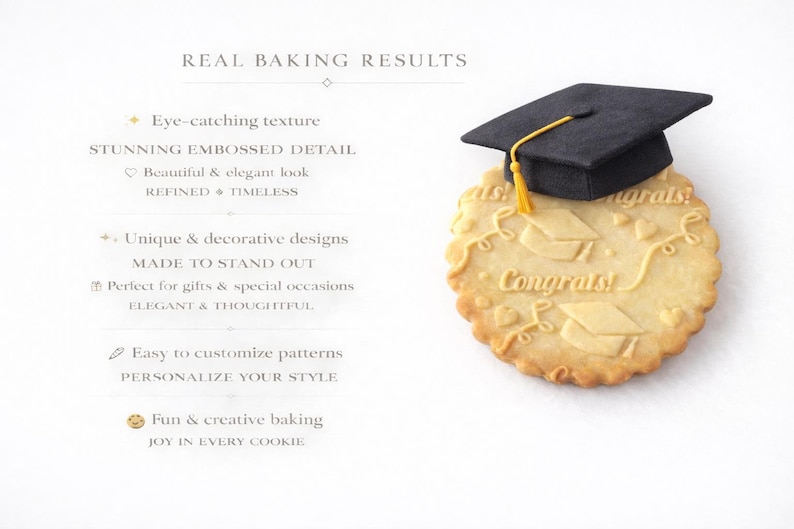 Rodillo de cocina grabado con la felicitación de graduación: Rodillo de cocina artesanal de madera de haya para galletas. imagen 3