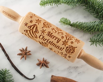 Rodillo navideño en relieve: regalo para hornear galletas