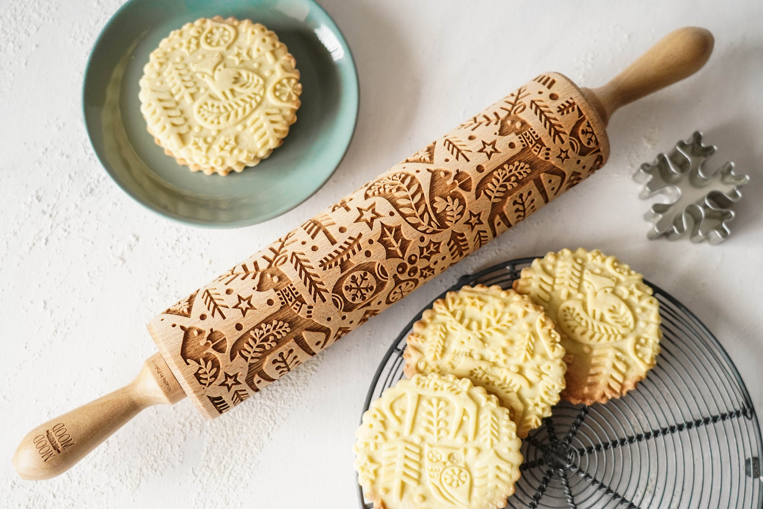 NIPPON Set of 5 Rolling Pins for Cookies Perfect Gift Idea, Floral,  Organic, Natural, Christmas Gift Idea, Mother's Day Japanese Design -   Canada
