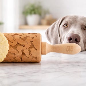 Weimaraner-deegroller: hondenkoekjesroller met reliëf, Moederdagcadeau, Gotcha Day-feestje afbeelding 1
