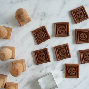 Emoji Cookie Stamps: Wooden Baking Stamps Set