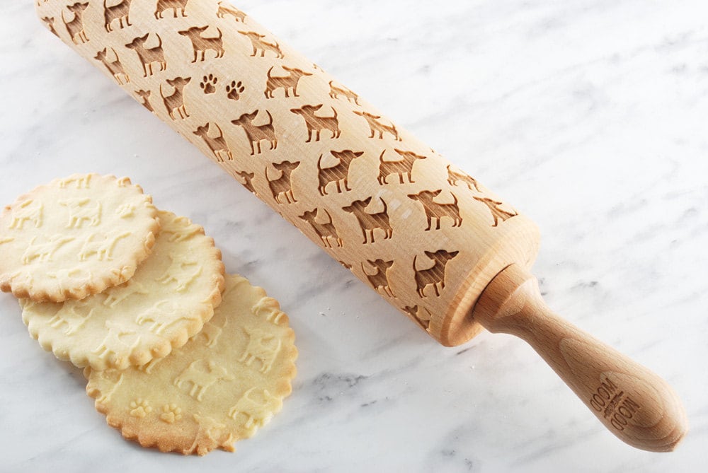 Chihuahua - Rouleau à Pâtisserie en Gaufrage Pour Biscuits, Biscuits Relief, Cadeau de Noel, Fête De