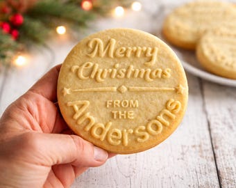 Sello de galleta personalizado: Molde moderno de madera para galletas de 10 cm, regalo de repostería personalizado