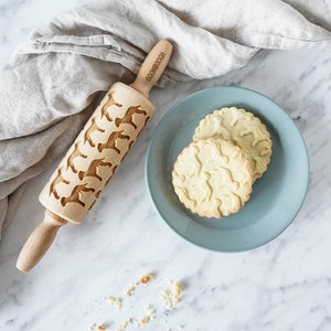 Bedlington Terrier Embossing Rolling Pin: Dog Breed Cookie Biscuit Mold