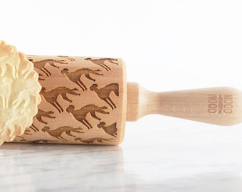 SALUKI - embossing rolling pin for cookies, laser engraved, solid wood, perfect Christmas gift, Mother’s Day gift, animal lover