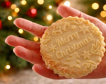 Rodillo de cocina grabado, rodillo para galletas navideñas, herramienta de repostería de madera repujada, regalo para panaderos.