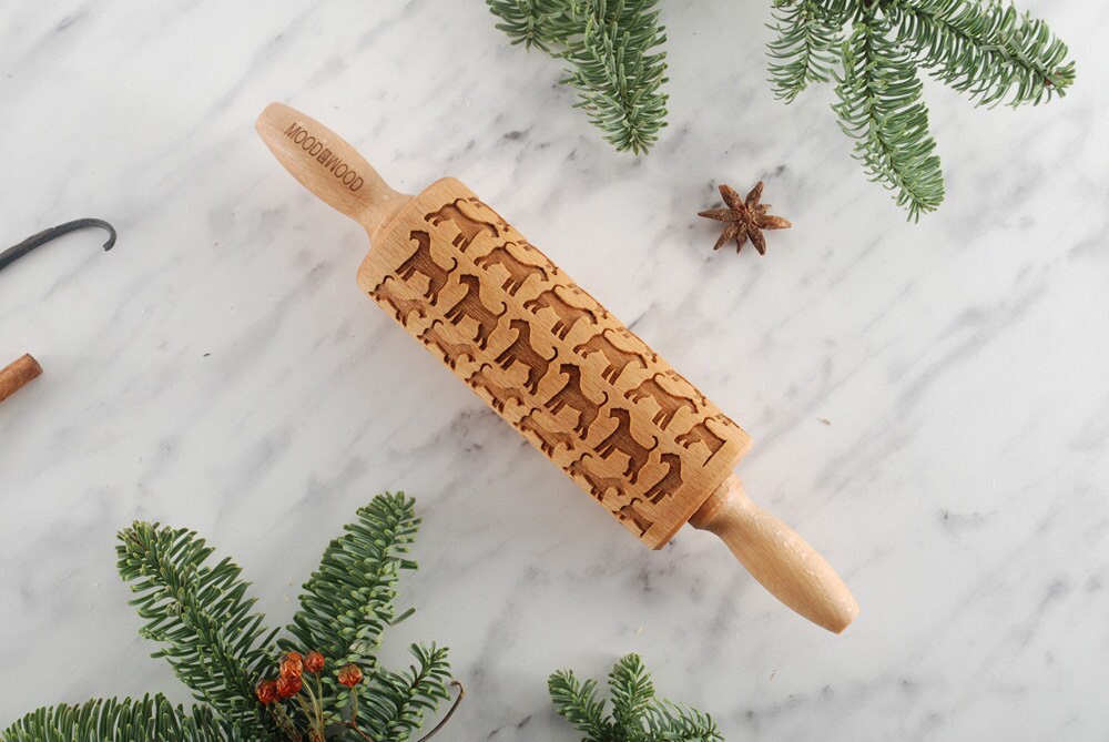 AIREDALE TERRIER - MINI embossing rolling pin for cookies, embossed biscuits, perfect  Christmas gift, Mother’s Day gift, for animal lover