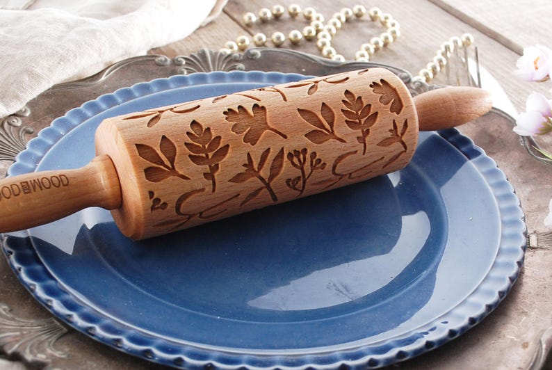HERBS MINI Embossed Engraved Rolling Pin for Cookies Etsy