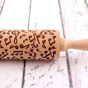 MUSIC - embossed, engraved rolling pin for cookies