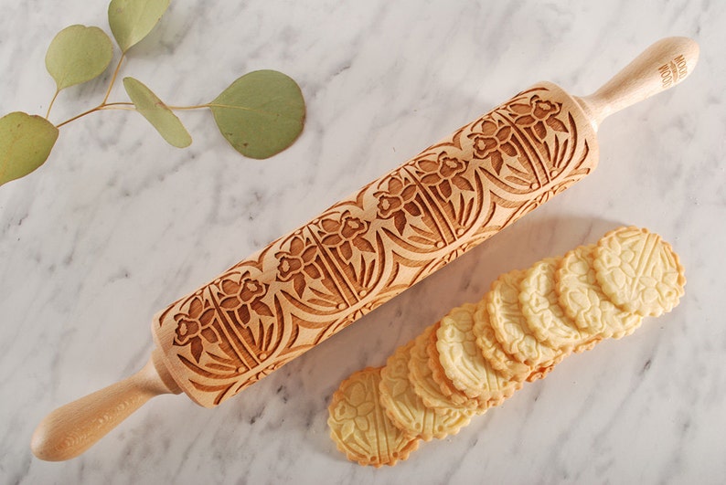 SECESSIO Embossed Engraved Rolling Pin for Cookies Etsy